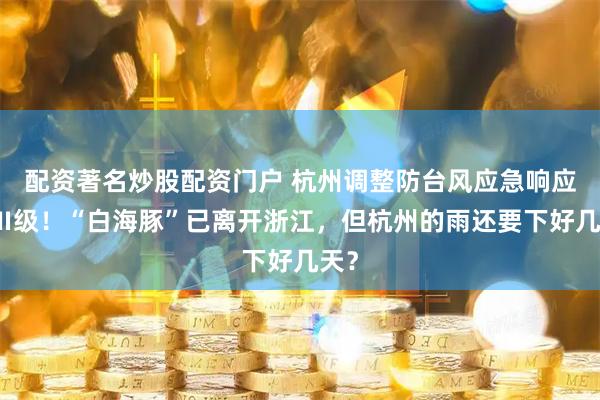 配资著名炒股配资门户 杭州调整防台风应急响应至Ⅲ级！“白海豚”已离开浙江，但杭州的雨还要下好几天？
